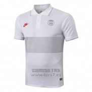 Camiseta Polo del Paris Saint-Germain 2019-2020 Blanco y Gris