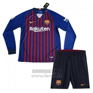 Camiseta Barcelona 1ª Equipacion Nino Manga Larga 2018-2019