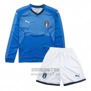 Camiseta Italia 1ª Equipacion Nino Manga Larga 2018