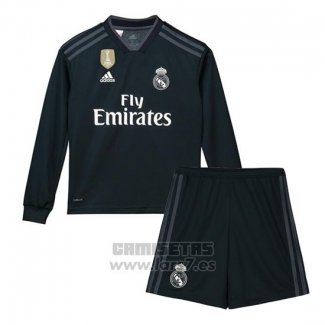 Camiseta Real Madrid 2ª Equipacion Nino Manga Larga 2018-2019