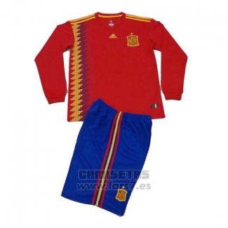 Camiseta Espana 1ª Equipacion Nino Manga Larga 2018