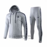 Chandal con Capucha del Chelsea 2019-2020 Gris