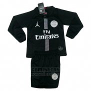 Camiseta Paris Saint-Germain 3ª Equipacion Nino Manga Larga 2018-2019 Negro