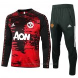 Chandal de Sudadera del Manchester United 2020-2021 Negro y Rojo