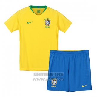 Camiseta Brasil 1ª Equipacion Nino 2018