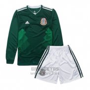 Camiseta Mexico 1ª Equipacion Nino Manga Larga 2018